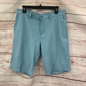 Travis‎ Mathew Golf Shorts Size 34 Light Blue Striped Performance Athletic